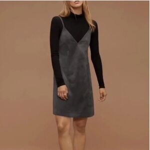 Wilfred Free Charcoal Faux Suede Mini Dress!